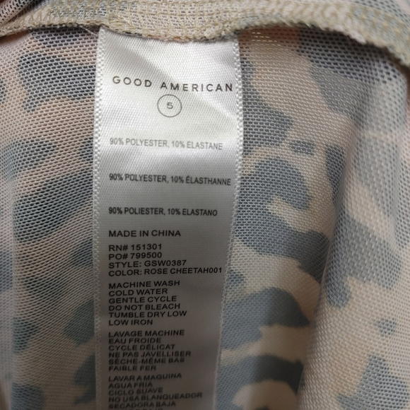 Good American Cheetah Mesh Midi Dress Size 2XL (5) - Picture 11 of 14